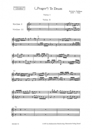 TE DEUM SATB SOLI, SATB CHOR UND ORCHESTER PRAGER TE DEUM     VIOLINE 1-2