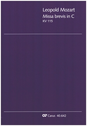 Missa brevis C-Dur KV115 fr gem Chor und Orgel Partitur (la)
