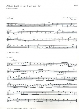 Allein Gott in der Hh sei Ehr fr Bariton solo, gem Chor und Streicher,  Viola