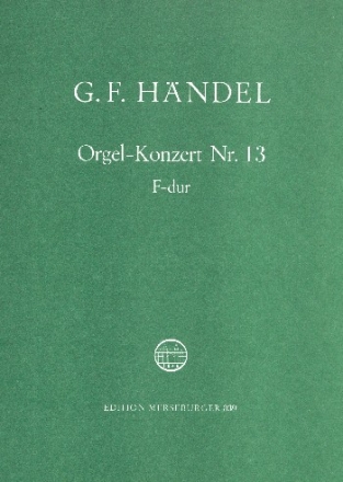 Konzert F-Dur Nr.13 fr Orgel und Orchester Partitur