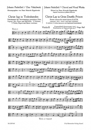 CHRIST LAG IN TODESBANDEN FUER SATB SOLI, SATB CHOR UND INSTRUMEN- TE                 VIOLA 2