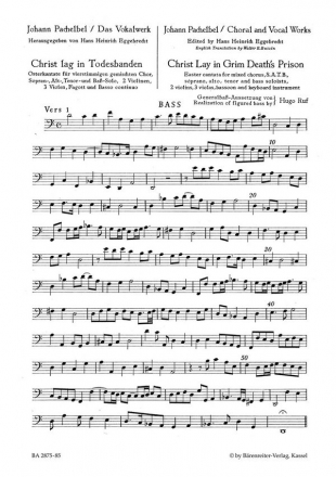 CHRIST LAG IN TODESBADEN FUER SATB SOLI, SATB CHOR UND INSTRUMEN- TE              KONTRABASS