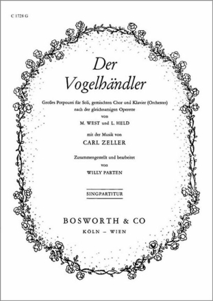 DER VOGELHAENDLER f�r gem Chor und Klavier Chorpartitur