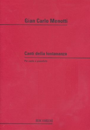 Canti della lontanaza  per soprano e pianoforte (it/en)