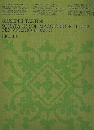 Sonata sol maggiore op.2,12 per violino e bc