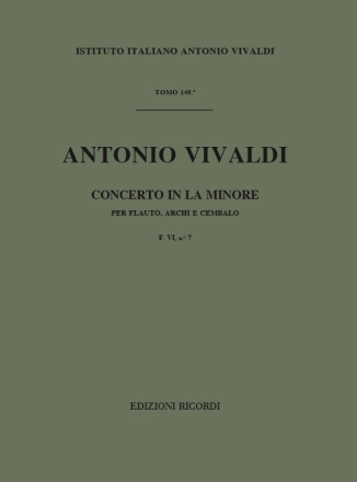 Concerto in la minore per flauto, archi e cembalo partitura