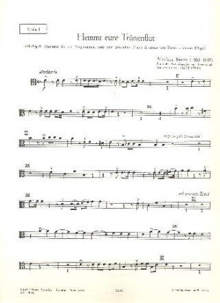 Hemmt eure Trnenflut Madrigal fr gem Chor und Orchester Viola 1