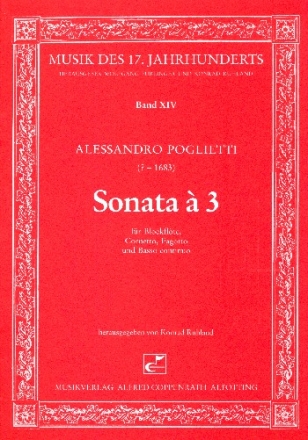 Sonata a tre fr Sopranblockflte, Cornetto, Fagott und Bc Partitur