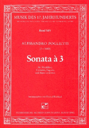 Sonata  tre fr Sopranblockflte, Cornetto, Fagott und Bc Partitur
