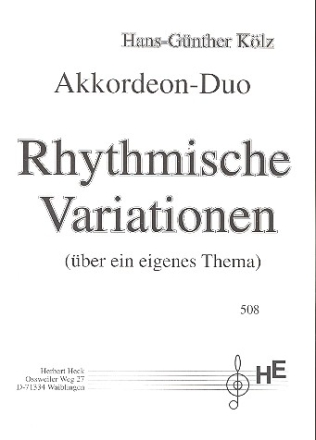 Rhythmische Variationen ber ein eigenes Thema fr 2 Akkordeons Spielpartitur