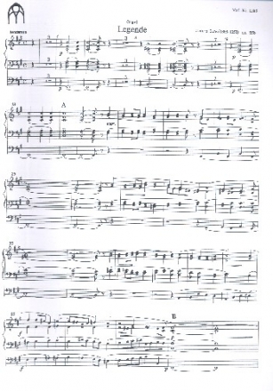 Legende op.55b fr Orgel und Streichorchester (Streichquartett) Orgelstimme