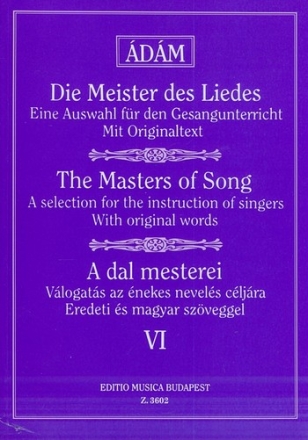 Die Meister des Liedes Band 6 fr tiefe Stimme und Klavier