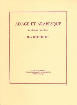 Adage et arabesque pour saxophone alto et piano