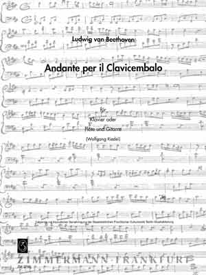 Andante per il clavicembalo fr Klavier oder Flte und Gitarre Klavierstimme und Spielpartitur (Fl/Git)