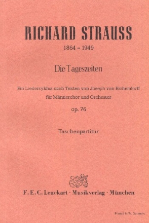 Die Tageszeiten op.76 fr Mnnerchor und Orchester Studienpartitur