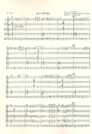 All of Me fr 4 Gitarren und Bass Partitur und Stimmen