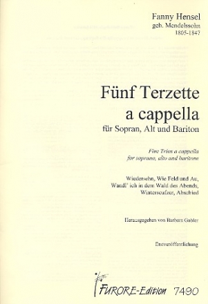 5 Terzette fr Sopran, Alt und Bariton a cappella