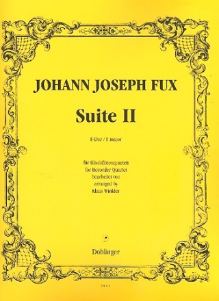 Suite F-Dur Nr.2 fr 4 Blockflten (SATB),  Spielpartitur