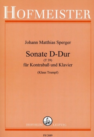 Sonate D-Dur (T39) fr Kontrabass und Klavier