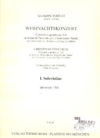 Weihnachtskonzert op.8,6 fr 2 Violinen, Streicher und Orgel Stimmensatz (Soli-3-3-2-3)
