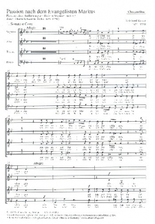 Markuspassion fr Soli (SATTBB), Chor und Orchester Chorpartitur (dt/en)