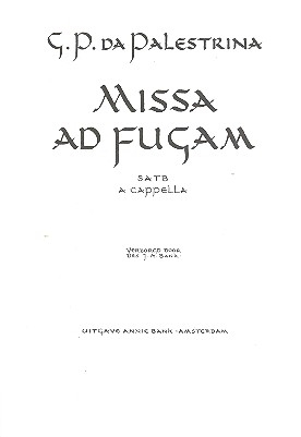 Missa ad fugam fr gem Chor a cappella Partitur