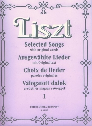 Ausgewhlte Lieder Band 1 mit Originaltext fr Sopran (Tenor) und Klavier (dt/ung)