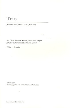 Trio E-Dur  fr Oboe (d'amore), Horn und Fagott Partitur und Stimmen