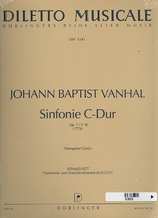 Sinfonie C-Dur op.7/c9 fr Kammerorchester Stimmensatz (Harm. u. Streicher 4-3-2-2-1)