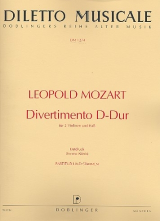 Divertimento D-Dur fr 2 Violinen und Ba Partitur und Stimmen