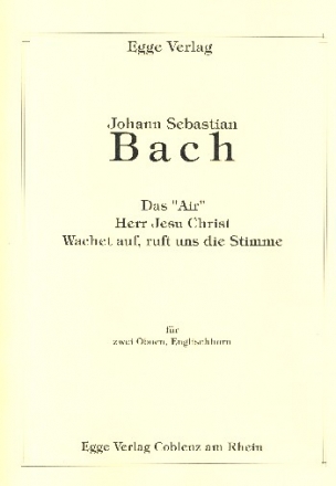 3 Stcke  fr 2 Oboen und Englischhorn Partitur und Stimmen