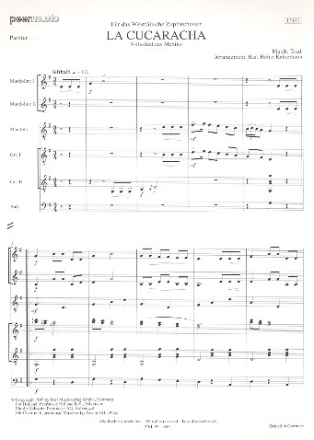 La cucaracha: fr Mandolinenorchester Partitur