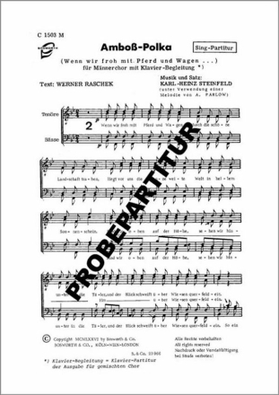 Ambo�-Polka f�r M�nnerchor und Klavier Chorpartitur