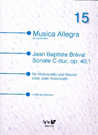 Sonate C-Dur op.40,1 für Violoncello und Klavier (2 Violoncelli)