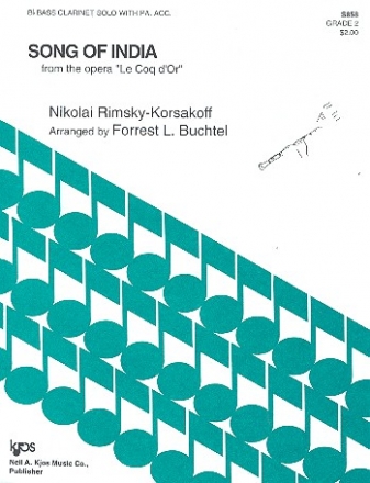 Song of India for bass clarinet and piano accompaniment Buchtel, Forrest L., arr.