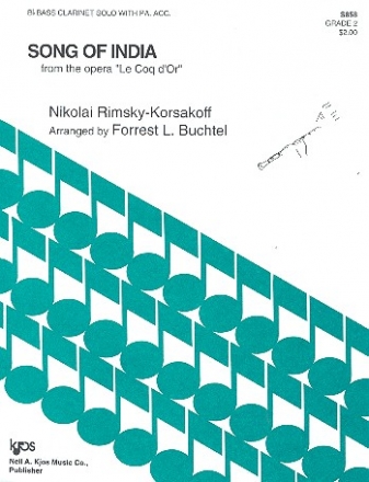 Song of India for bass clarinet and piano accompaniment Buchtel, Forrest L., arr.