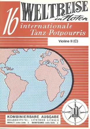Weltreise in Noten - 16 internationale Tanzpotpourris fr Orchester Violine 2