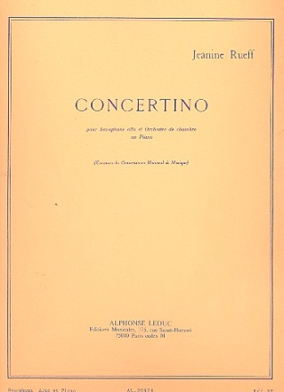Concertino pour saxophone alto et orchestre pour saxophone alto et piano