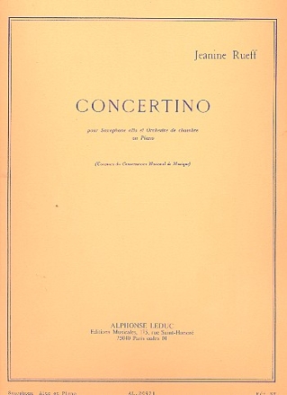 Concertino pour saxophone alto et orchestre pour saxophone alto et piano