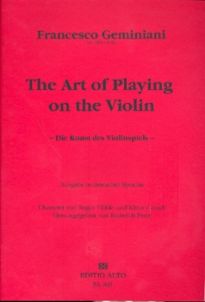 The Art of Playing on the Violin Ausgabe deutsch Die Kunst des Violinspiels