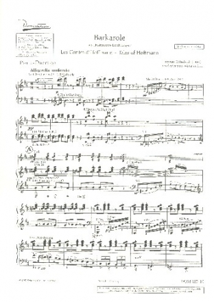 Barkarole aus Hoffmanns Erzhlungen fr Salonorchester Klavierdirektion
