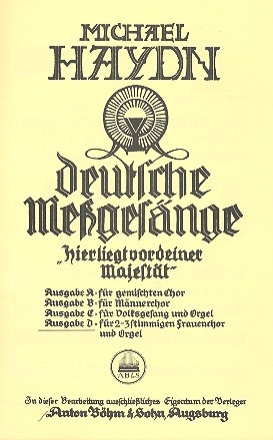Deutsche Megesnge Ausgabe D fr Frauenchor und Orgel Partitur