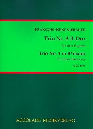 Trio B-Dur Nr.3 fr 3 Fagotte Partitur und Stimmen