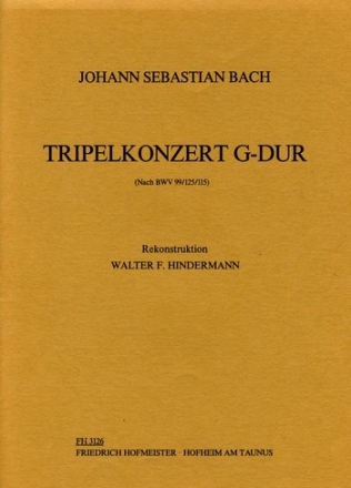 Tripelkonzert G-Dur fr Flte, Oboe, Violine, Streicher und Cembalo Partitur