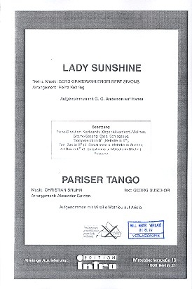 Lady Sunshine   und    Pariser Tango: fr Salonorchester Stimmen
