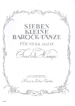 7 kleine Barock-Tnze fr Viola solo Verlagskopie