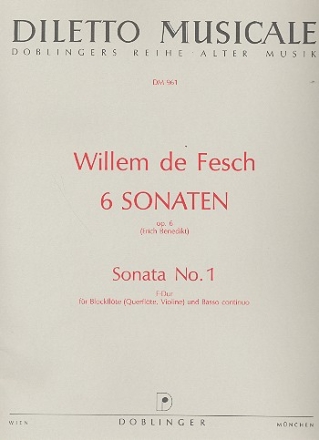 Sonate F-Dur op.6,1 fr Blockflte (Flte, Violine) und Bc