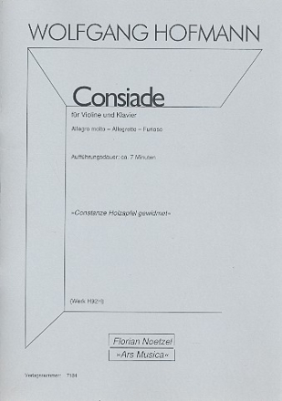 Consiade Werk H92H für Violine und Klavier