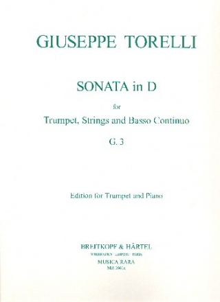 Sinfonia D-Dur G3 fr Trompete, Streicher und Bc fr Trompete und Klavier