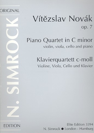 Quartett c-Moll op.7 fr Klavier, Violine, Viola und Violoncello Stimmen